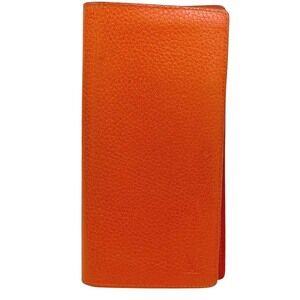 Louis Vuitton Leather Orange Brazza Taurillon Portefeuille Wallet
